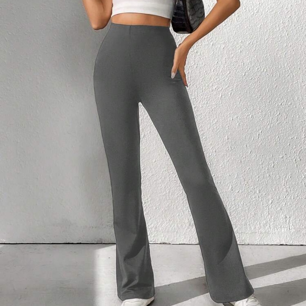 SHEIN High-Rise Gray Flare Pants